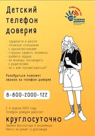 Круглосуточный Детский Телефон Доверия!