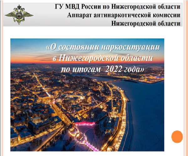 Информация о состоянии наркоситуации в Нижегородской области по итогам 2022 года