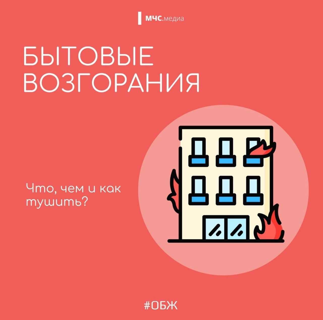 Бытовые возгорания: что, чем и как тушить?