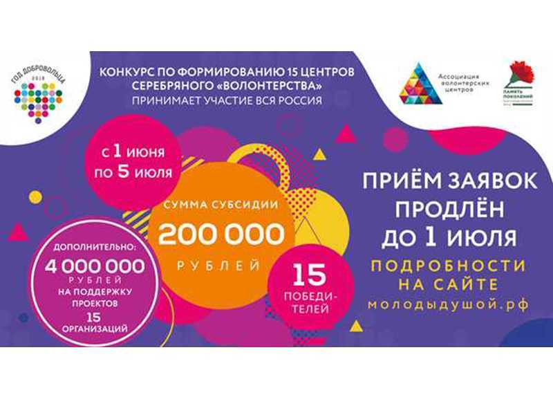 О проведении конкурса по поддержке и формированию Центров «серебряного» волонтерства