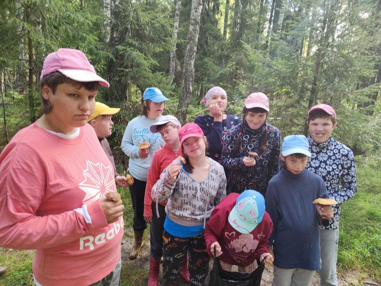 В лес за грибами.